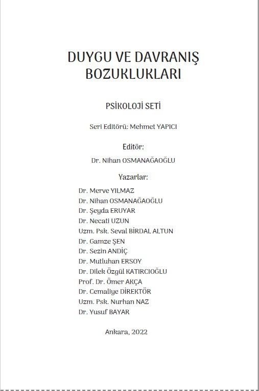 DUYGU VE DAVRANIŞ BOZUKLUKLARI