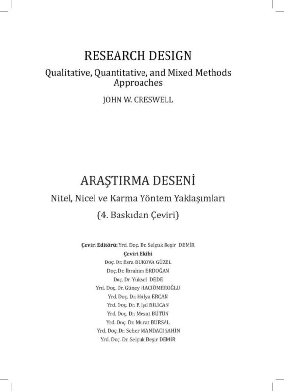 ARAŞTIRMA DESENİ (RESEARCH DESIGN)- John W. Craswell