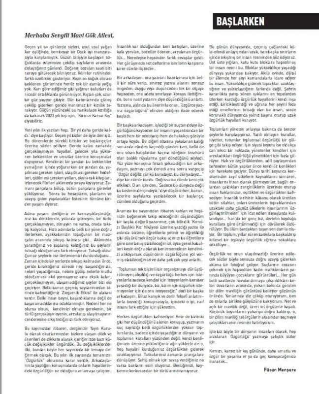 MAVİ GÖK SAYI: 11  KÜLTÜR - SANAT - EDEBİYAT DERGİSİ
