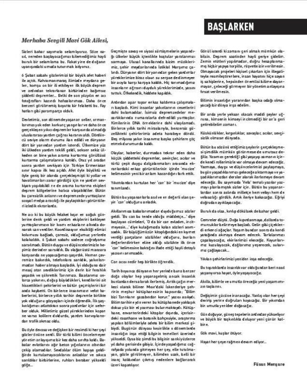 MAVİ GÖK SAYI: 12  KÜLTÜR - SANAT - EDEBİYAT DERGİSİ