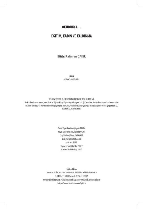 EĞİTİM KADIN VE KALKINMA "OKUDUKÇA"