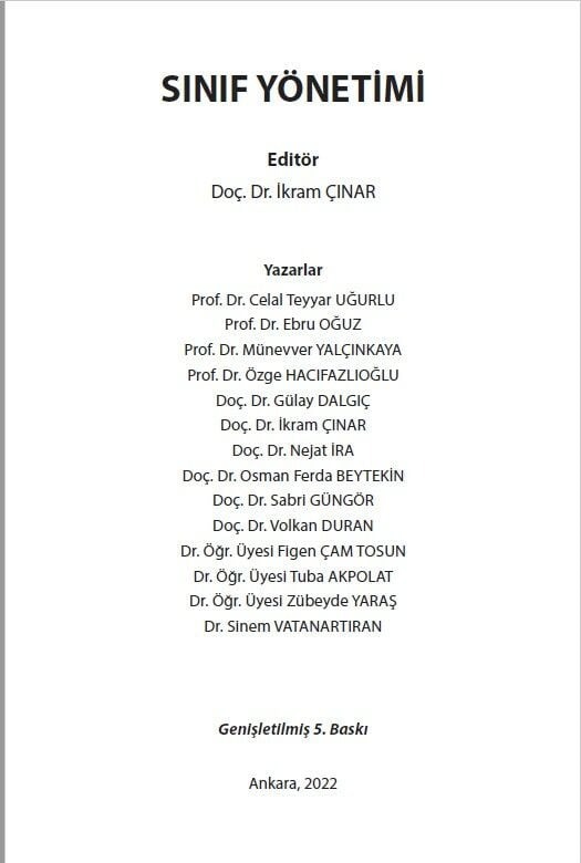 SINIF YÖNETİMİ - Ed; İkram Çınar