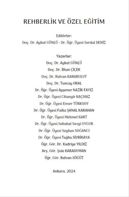 REHBERLİK VE ÖZEL EĞİTİM