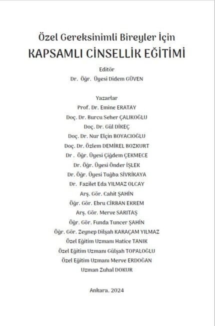 Özel Gereksinimli Bireyler İçin KAPSAMLI CİNSELLİK EĞİTİMİ