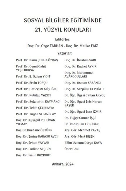 SOSYAL BİLGİLER EĞİTİMİNDE 21. YÜZYIL KONULARI