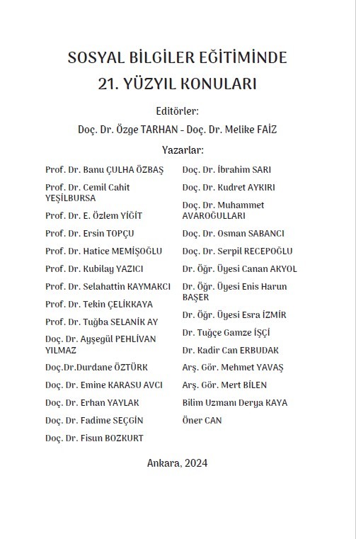 SOSYAL BİLGİLER EĞİTİMİNDE 21. YÜZYIL KONULARI