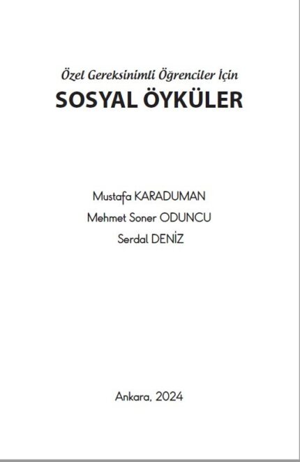 Özel Gereksinimli Öğrenciler İçin SOSYAL ÖYKÜLER