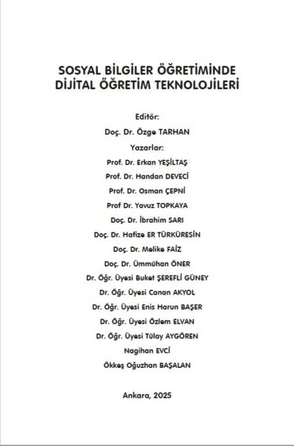 SOSYAL BİLGİLER ÖĞRETİMİNDE DİJİTAL ÖĞRETİM TEKNOLOJİLERİ
