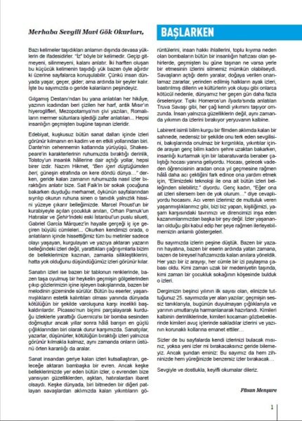MAVİ GÖK SAYI: 25 KÜLTÜR - SANAT - EDEBİYAT DERGİSİ