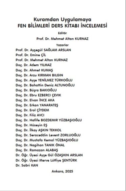 Kuramdan Uygulamaya FEN BİLİMLERİ DERS KİTABI İNCELEMESİ