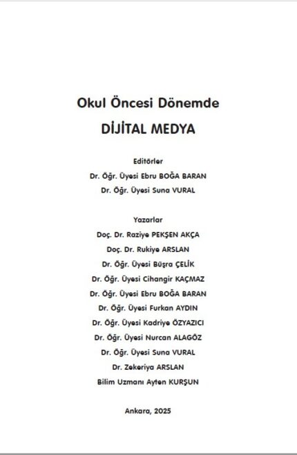 Okul Öncesi Dönemde DİJİTAL MEDYA