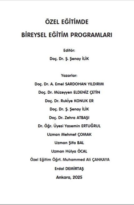 ÖZEL EĞİTİMDE BİREYSEL EĞİTİM PROGRAMLARI