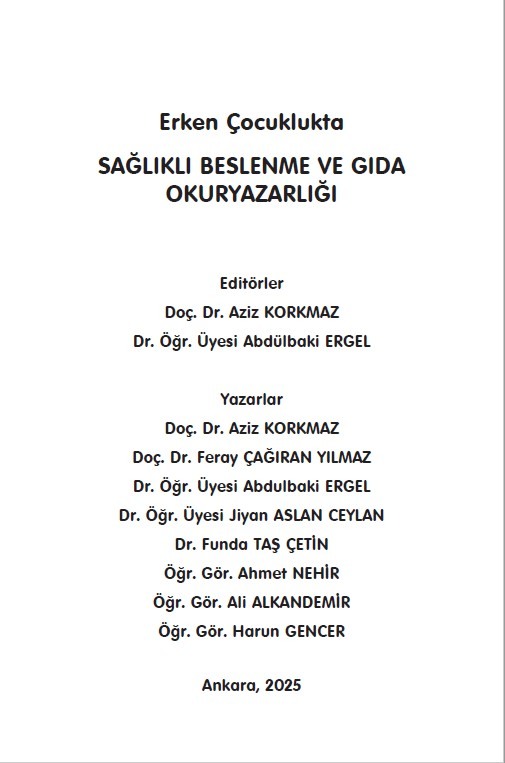 Erken Çocuklukta  SAĞLIKLI BESLENME VE GIDA OKURYAZARLIĞI