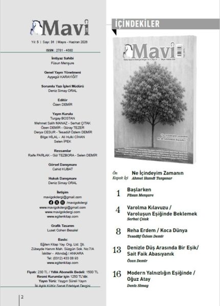 MAVİ GÖK SAYI: 31 KÜLTÜR - SANAT - EDEBİYAT DERGİSİ