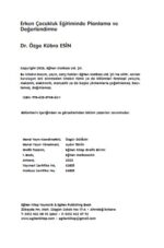 ERKEN ÇOCUKLUK EĞİTİMİNDE  PLANLAMA VE DEĞERLENDİRME