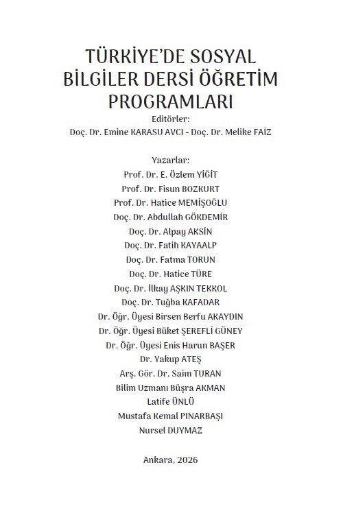 TÜRKİYE’DE SOSYAL BİLGİLER DERSİ ÖĞRETİM PROGRAMLARI